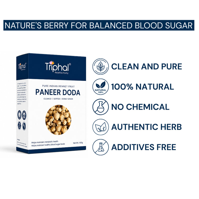 Triphal's 100% pure and natural Paneer Doda flowers, lab-tested with no additives