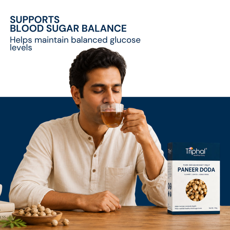 Triphal Paneer Doda flowers, a traditional Ayurvedic remedy for blood sugar management
