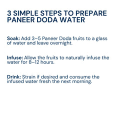 Soak Triphal Paneer Doda flowers in water overnight, strain in the morning, and drink on an empty stomach daily for best results.