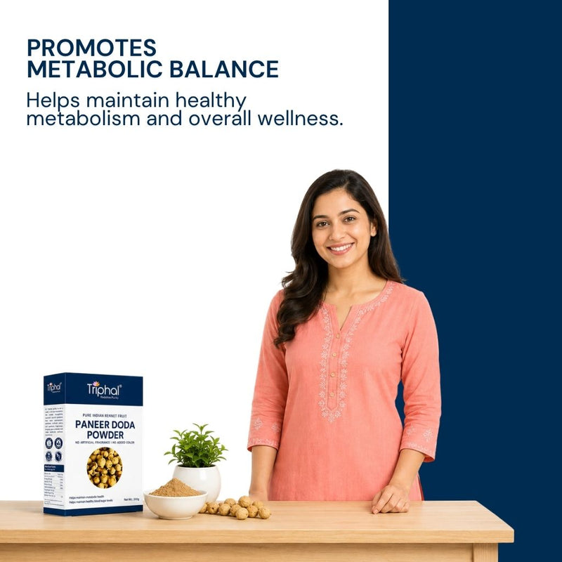 Triphal Paneer Doda Powder for natural metabolism support and blood sugar wellness daily