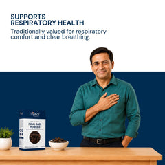 Triphal Pipal Badi Powder for natural respiratory health, cough relief, and lung wellness