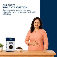 Triphal Pipal Badi Powder for healthy digestion, appetite support, and gut wellness daily