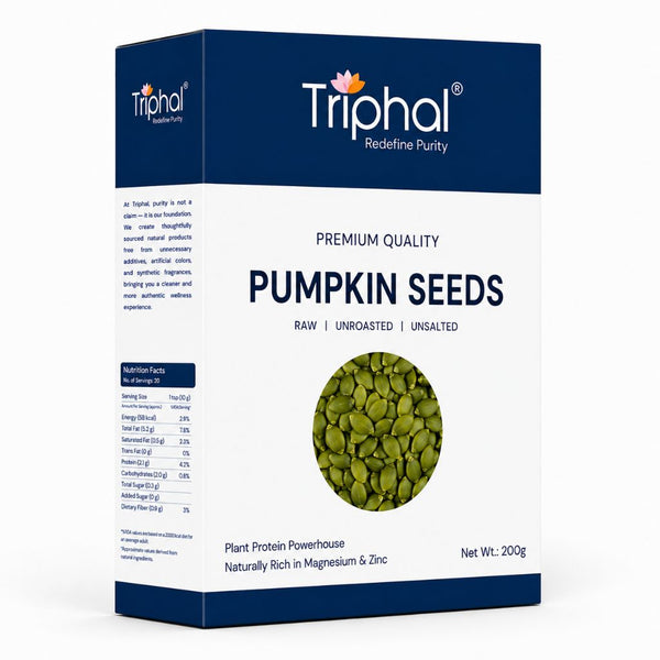Triphal Pumpkin Seeds — 100% natural Cucurbita pepo seeds for daily snacking and wellness