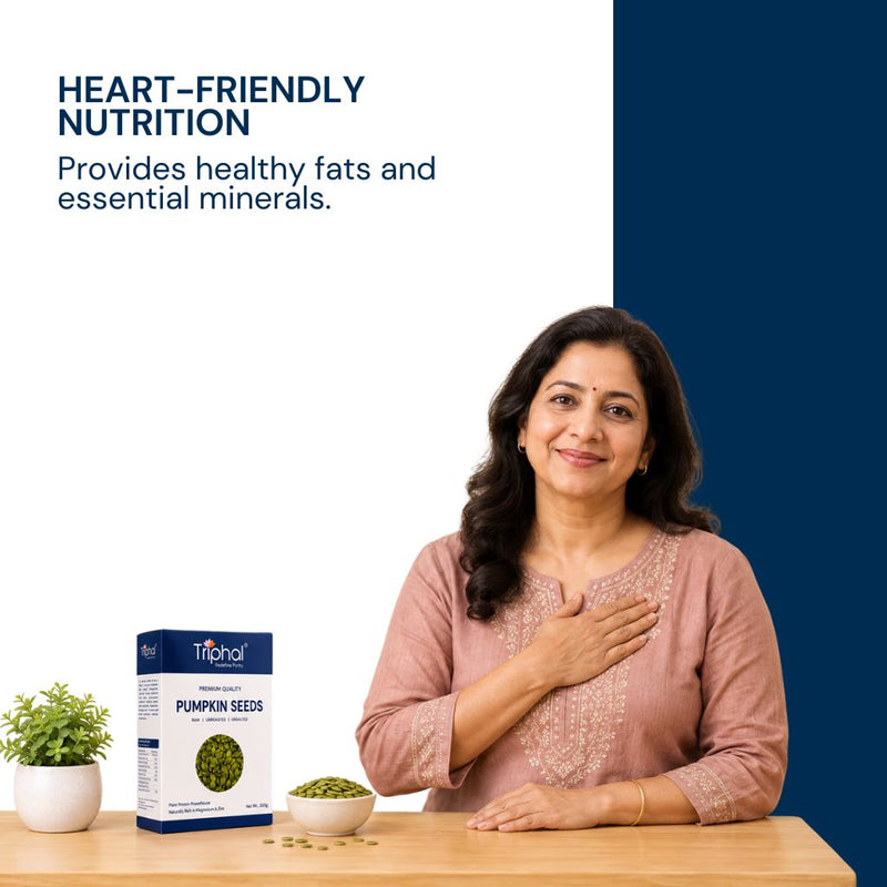 Triphal Pumpkin Seeds for natural heart health and healthy cholesterol support daily