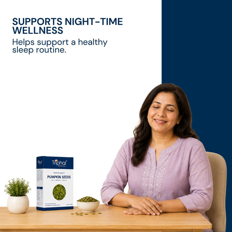 Triphal Pumpkin Seeds rich in tryptophan for natural sleep quality and relaxation