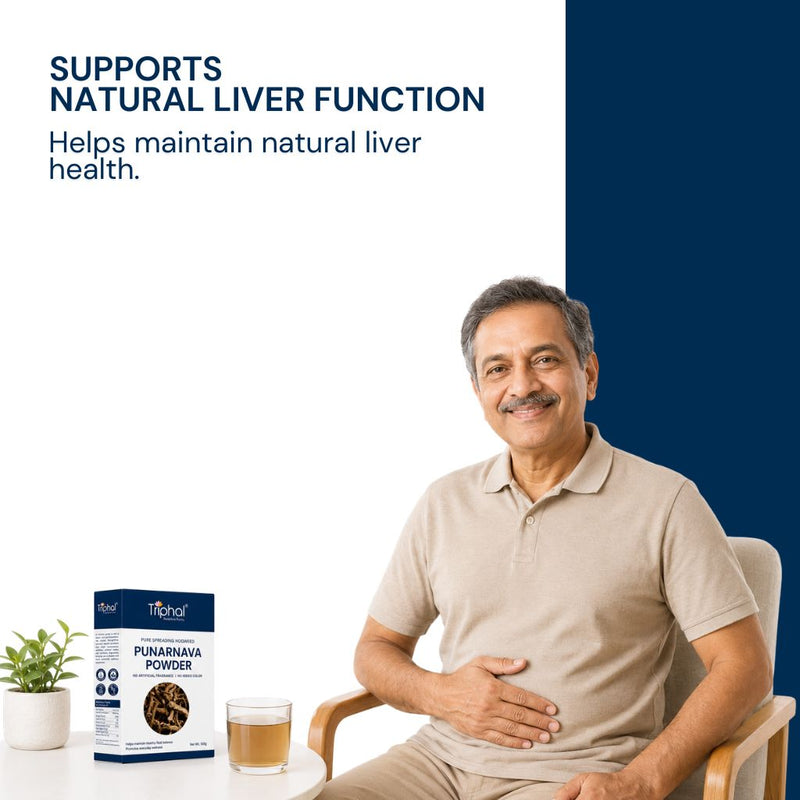 Triphal Punarnava Powder for natural liver health, detox, and hepatic wellness