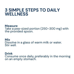 Dissolve a pea sized amount of Triphal Pure Himalayan Shilajit Resin in warm milk or water daily for natural strength, energy, and vitality.
