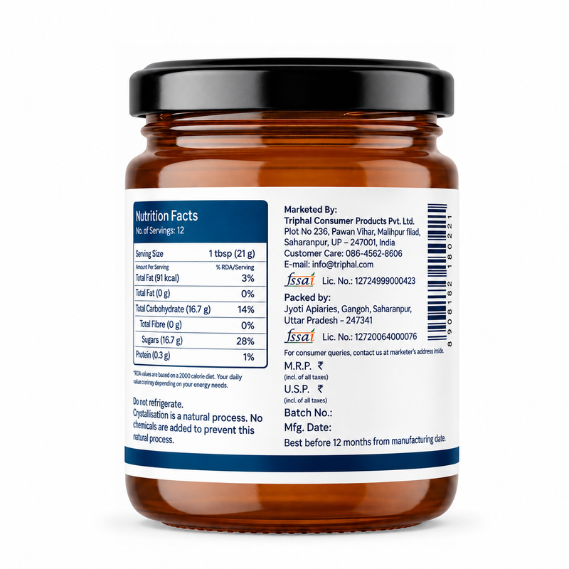 Honey - Raw, Pure and Unflavored, 100% Natural - Triphal