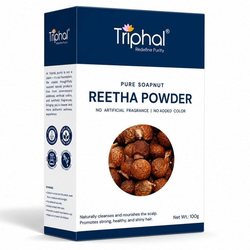 Triphal Reetha Powder 100g — pure Soapnut powder for natural hair care and wellness