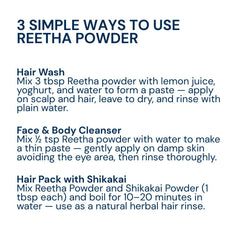 3 ways to use Triphal Reetha Powder — hair wash, face cleanser, or hair pack with Shikakai