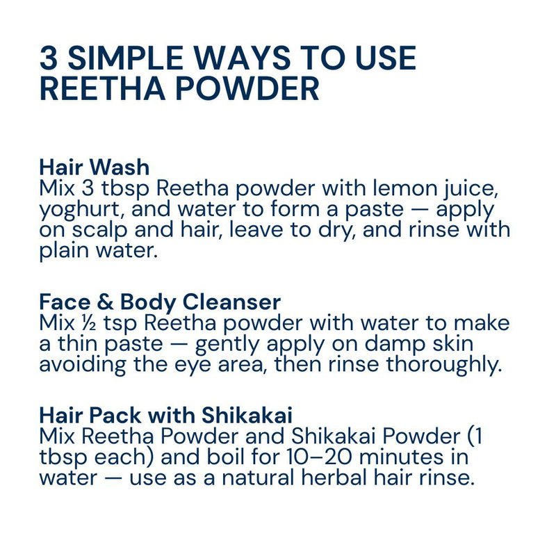 3 ways to use Triphal Reetha Powder — hair wash, face cleanser, or hair pack with Shikakai