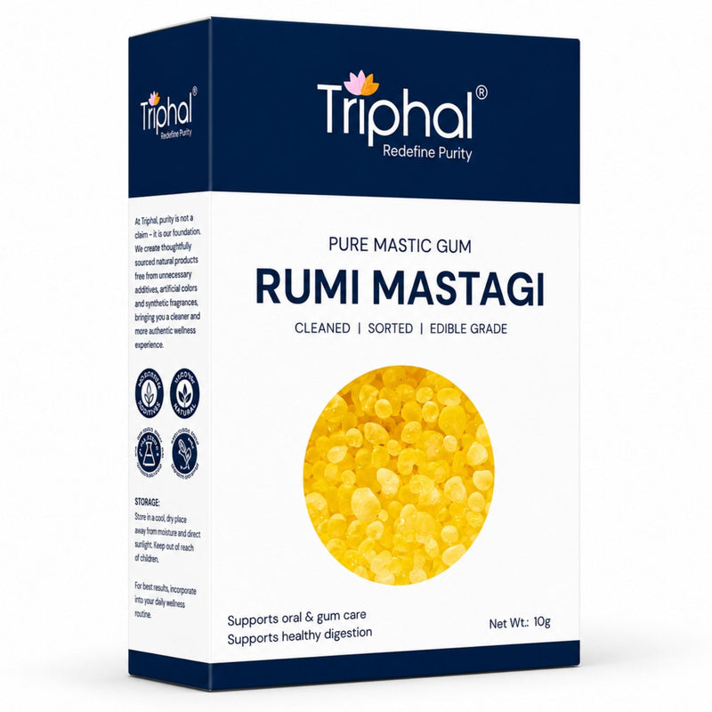 Triphal Rumi Mastagi 100g — pure Mastic Gum for digestive and oral wellness