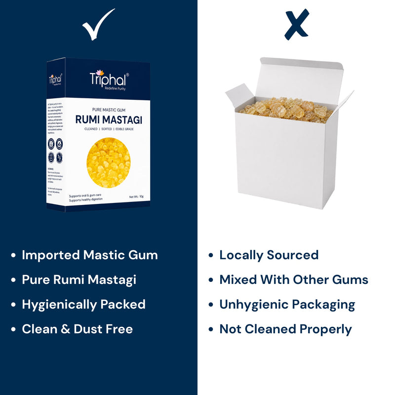 Triphal Rumi Mastagi vs ordinary brands — imported, pure, hygienically packed, dust free