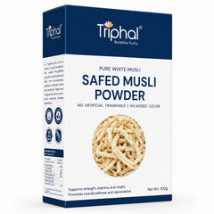 Triphal Safed Musli Powder 100g — pure Ayurvedic herb for strength and vitality