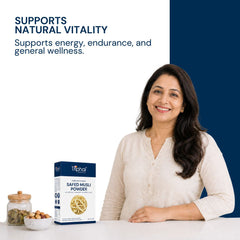 Triphal Safed Musli Powder — supports natural vitality, energy, and endurance daily