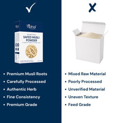 Triphal Safed Musli Powder vs ordinary brands — pure root powder, no extracts, zero adulteration