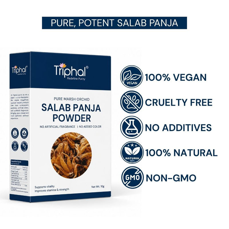 Triphal Salab Panja Powder — 100% vegan, cruelty free, no additives, 100% natural, non-GMO
