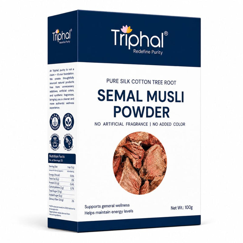 Triphal Semal Musli — 100% natural Bombax ceiba for men's wellness and daily vitality