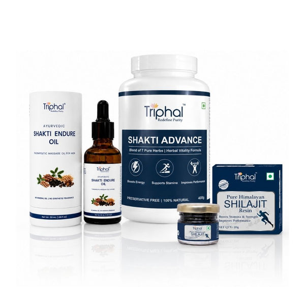 Triphal Shakti Pro Kit with Shilajit, Endure Oil & Shakti Advance