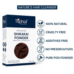 Triphal Shikakai Powder — no additives, no preservatives, no artificial colours, 100% pure Acacia concinna