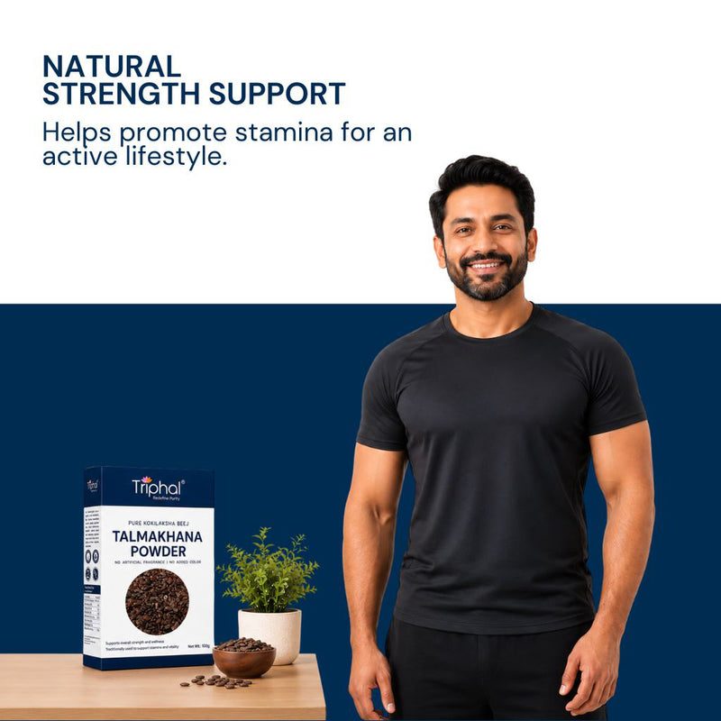 Triphal Talmakhana Powder boosting natural energy, stamina, and physical endurance