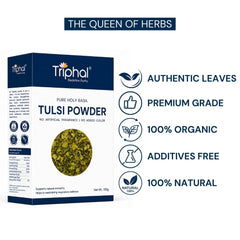 Triphal Tulsi Powder — no additives, no preservatives, Premium Grade , 100% pure Holy Basil