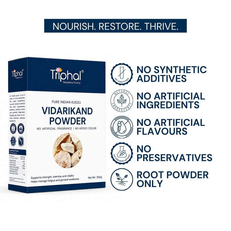 Triphal Vidarikand Powder — pure root only, no synthetic additives, no preservatives