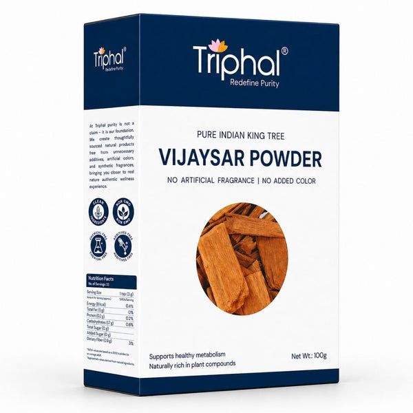 Triphal Vijaysar Powder — 100% natural Pterocarpus marsupium for daily Ayurvedic wellness