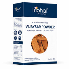 Triphal Vijaysar Powder — 100% natural Pterocarpus marsupium for daily Ayurvedic wellness