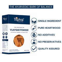 Triphal Vijaysar Powder — pure Indian Kino Tree powder, no additives , pure heartwood and no preservative 