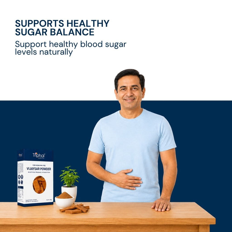 Triphal Vijaysar Powder for supporting healthy blood sugar levels naturally daily