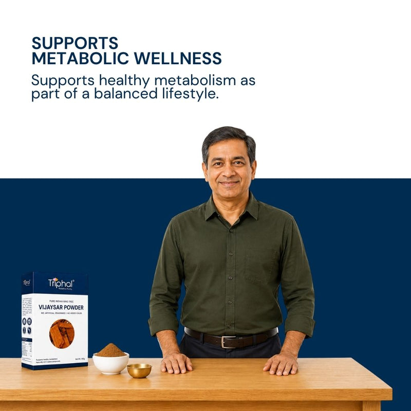 Triphal Vijaysar Powder for natural weight management and healthy metabolic wellness daily