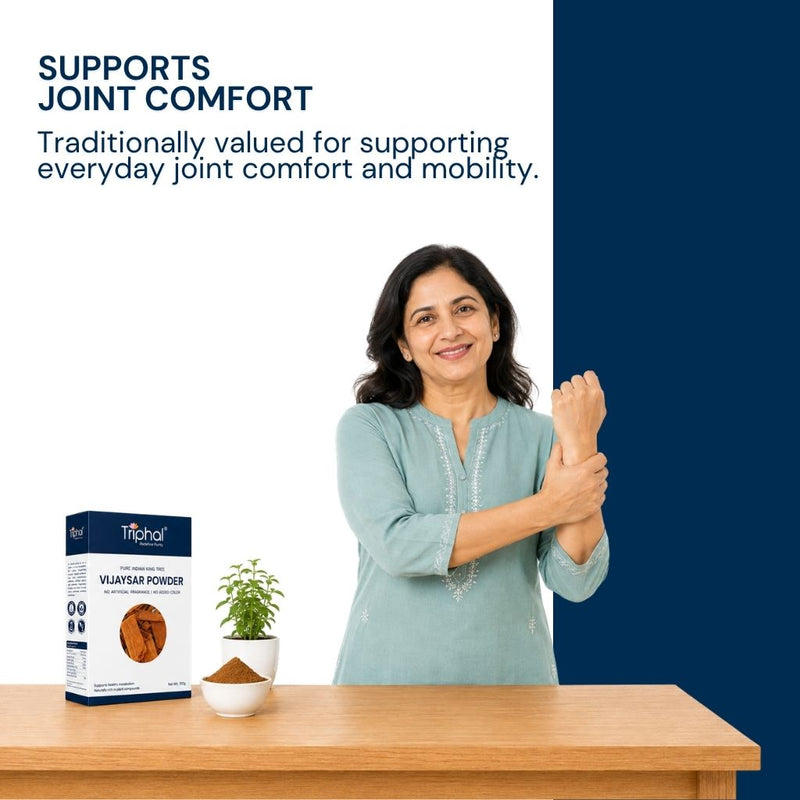 Triphal Vijaysar Powder for natural bone health and strength support daily
