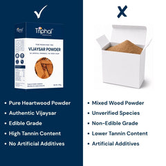 Triphal Vijaysar Powder vs ordinary brands — pure Pterocarpus marsupium, High Tannin Content, No Artificial Additives