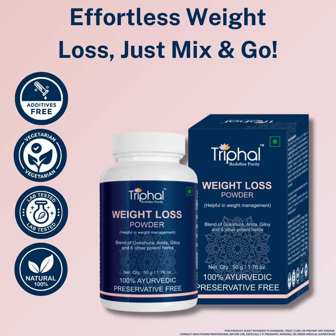 Weight loss powder by Triphal is additives free, vegetarian,and 100% natural