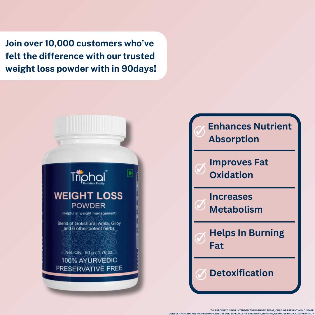 Trusted by 10000+ customers, Triphal weight loss powder 