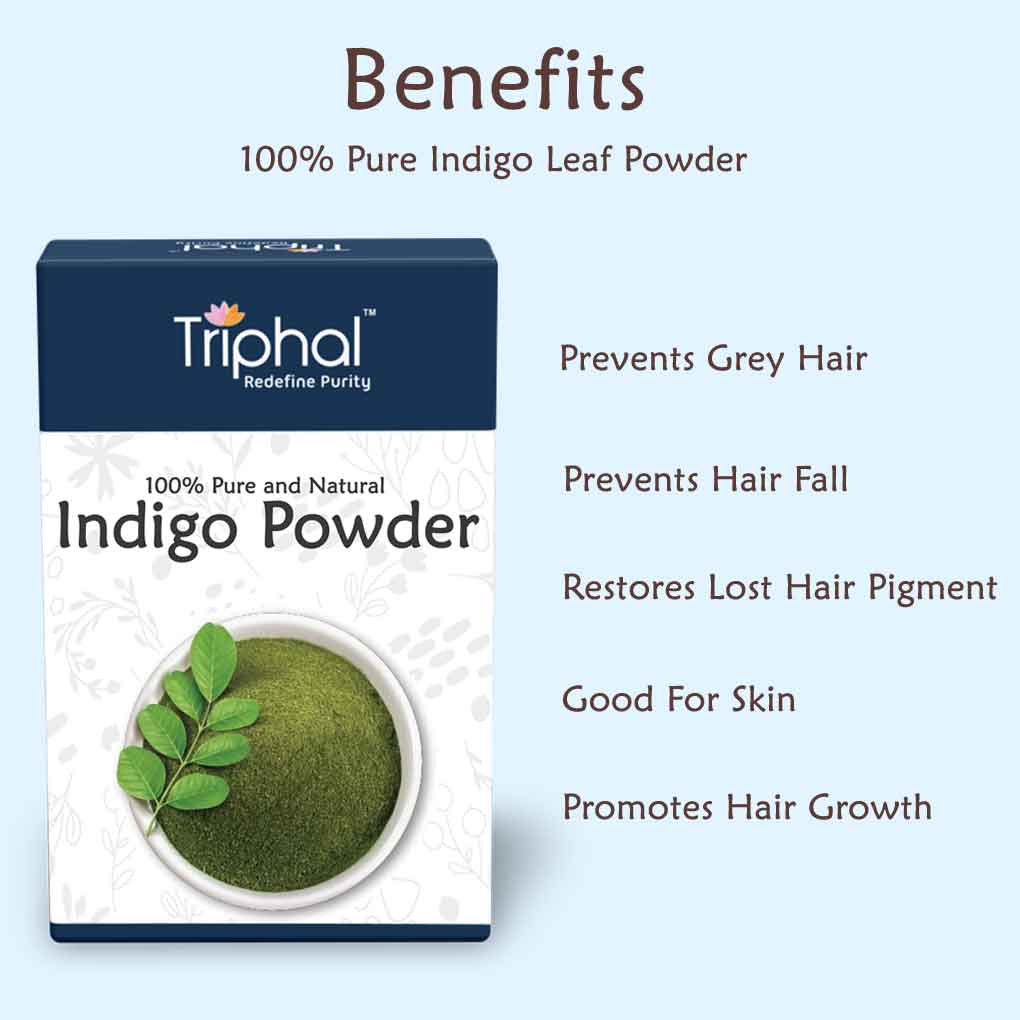Organic Indigo Powder for Hair Coloring - Pure Indigofera Tinctoria Leaves - Chemical-Free and Plant-Based Solution - Long-Lasting and Vibrant Blue-Black Color