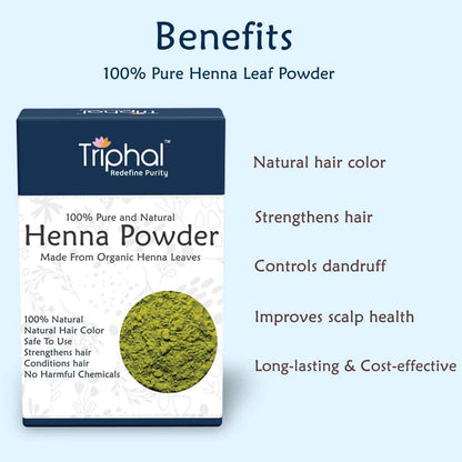 Henna Powder by Triphal - biggest brand for pure indian jadibooti