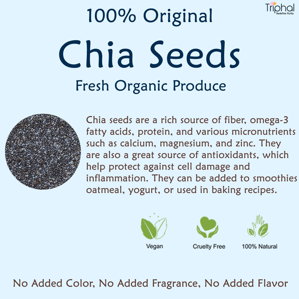 Triphal Organic Chia Seeds - 100% original and fresh - Best For Weight Loss