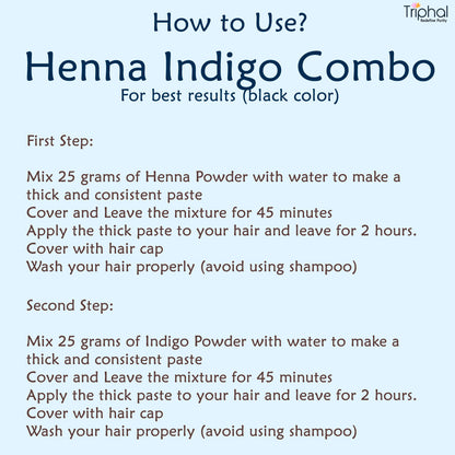 How to use Henna Indigo Powder Combo pack by Triphal