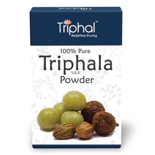 Triphala Powder by Triphal is made from the combination of three herbs amla, harad and behada